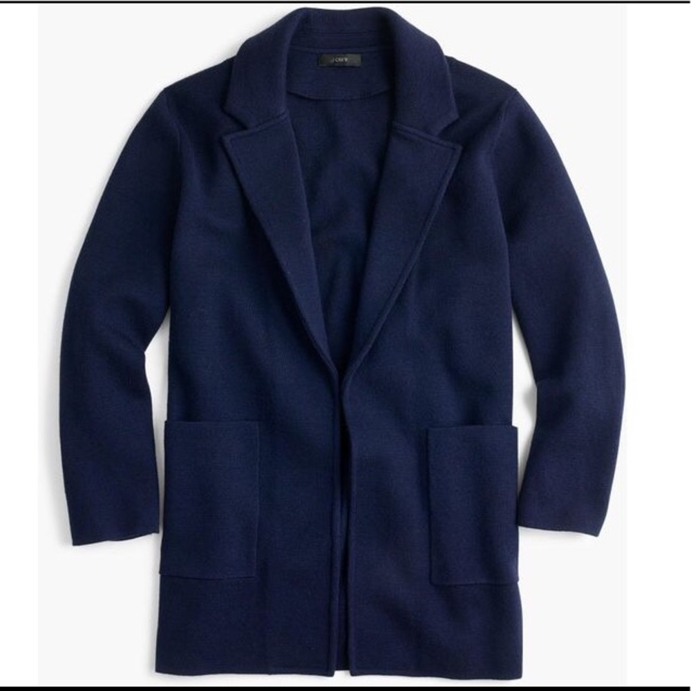 JCrew Open-Front Sweater Blazer in Navy